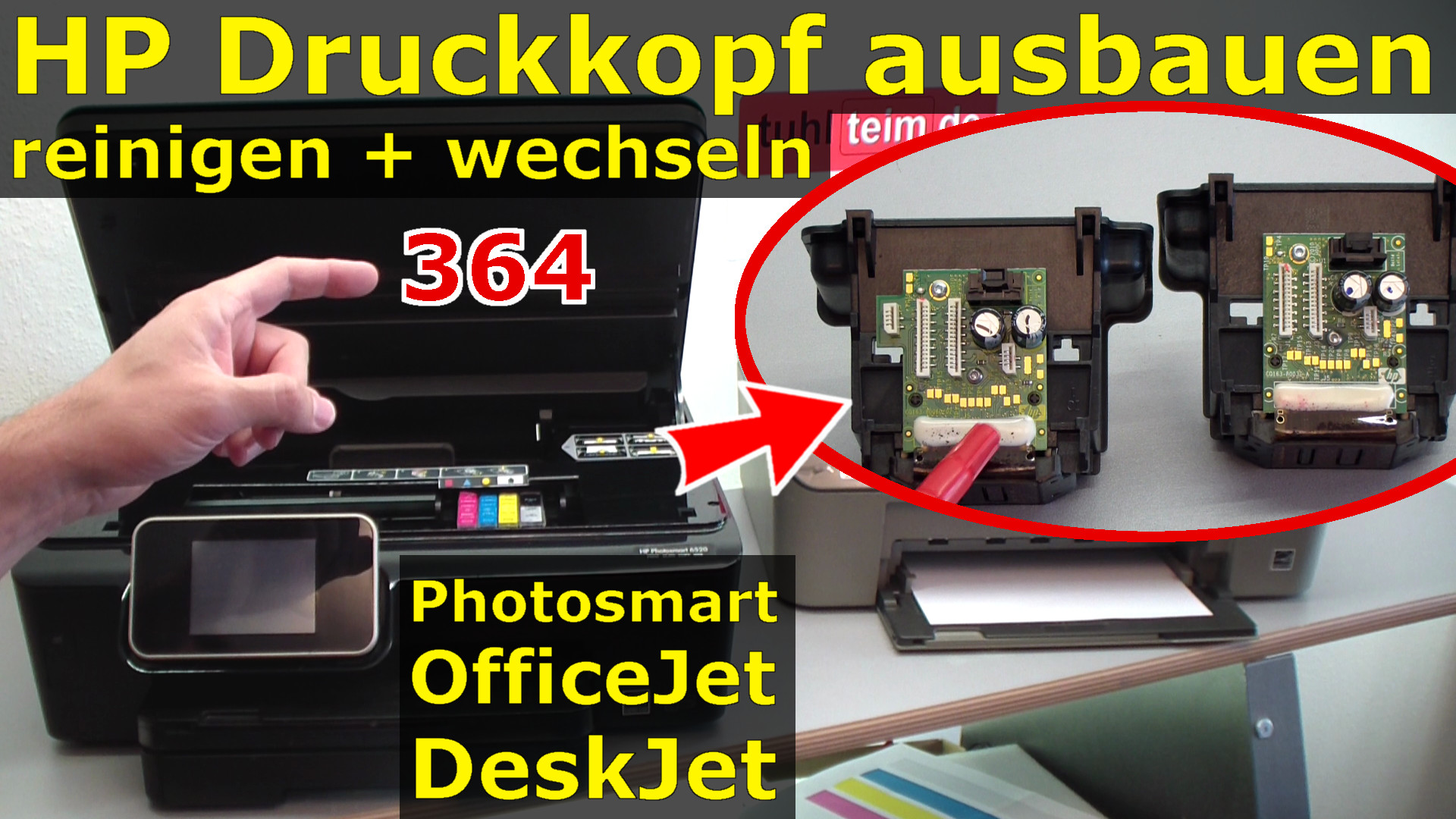HP Druckkopf 364 ausbauen + reinigen + wechseln | 364 ...