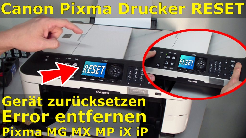 Canon Pixma Drucker Reset Zurücksetzen Reparieren Fix Tuhl Teim De