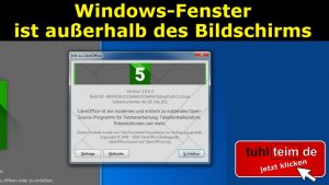 Windows Fenster ist außerhalb des Bildschirms – [gelöst] – Tuhl Teim DE