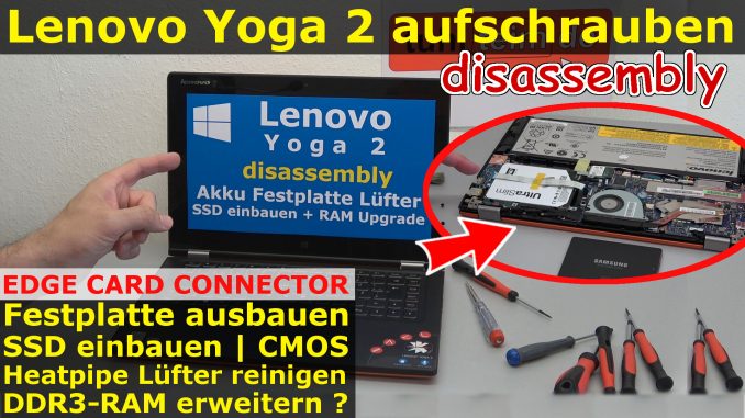 Lenovo Yoga 2 öffnen aufschrauben reparieren Edge Card Connector WD5000MPCK