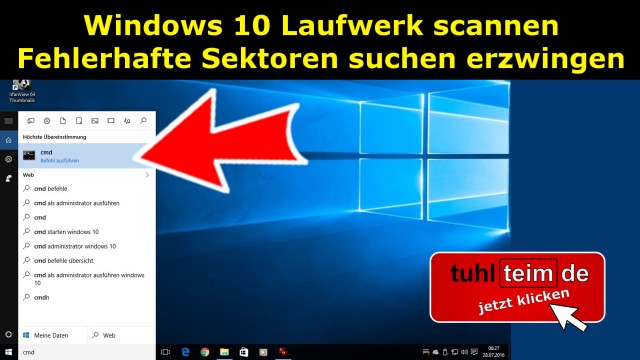 Windows 10 Festplatte SSD Laufwerk C scannen erzwingen defekte Sektoren finden reparieren überprüfen prüfen