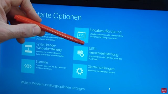 Bios starten Windows 10 - Notebook - ins UEFI BIOS gelangen - und jetzt auf "UEFI-Firmwareeinstellung"