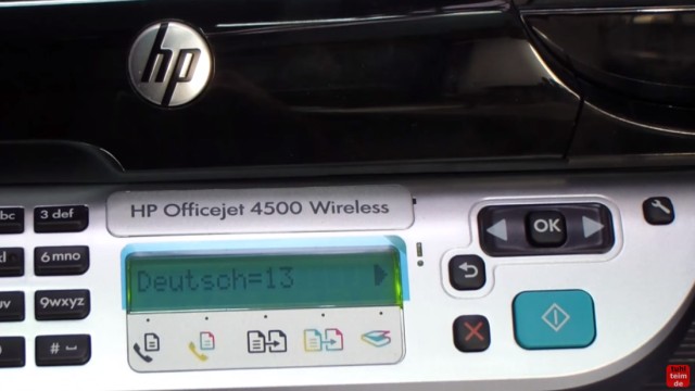 HP OfficeJet 4500 Reset - Factory - Drucker zurücksetzen - Tasten "#" und "6" loslassen und Sprache und Land einstellen