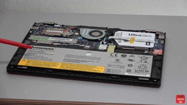 Lenovo Yoga 2 Notebook aufgeschraubt - HDD, Lüfter, Heatpipe, Akku, RAM