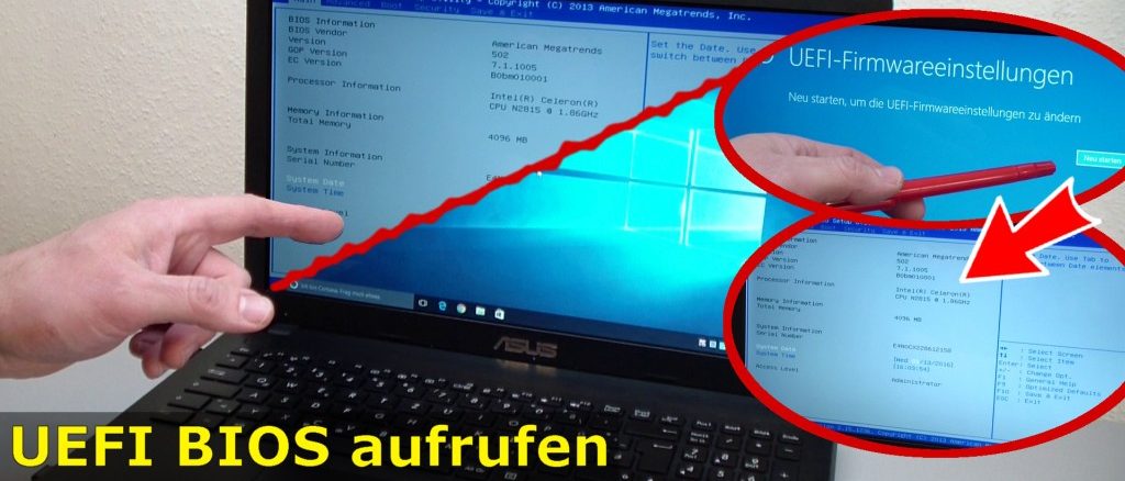 Bios starten Windows 10 - Notebook ins UEFI BIOS gelangen