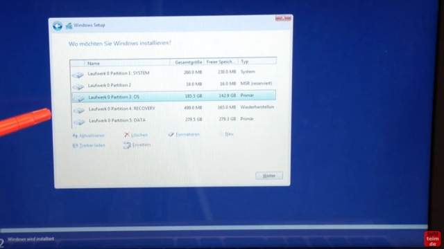 Windows 10 Festplatte SSD - Partitionen löschen - formatieren - neu anlegen - alle Partitionen auf der HDD/SSD werden angezeigt