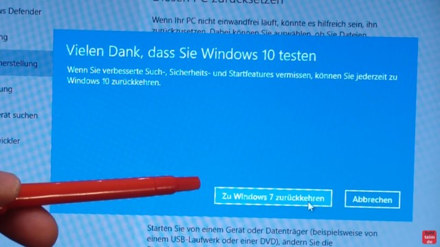 Windows 10 zurück zu Windows 7 - Update rückgängig machen - Downgrade - windows.old - Zu Windows 7 zurückkehren