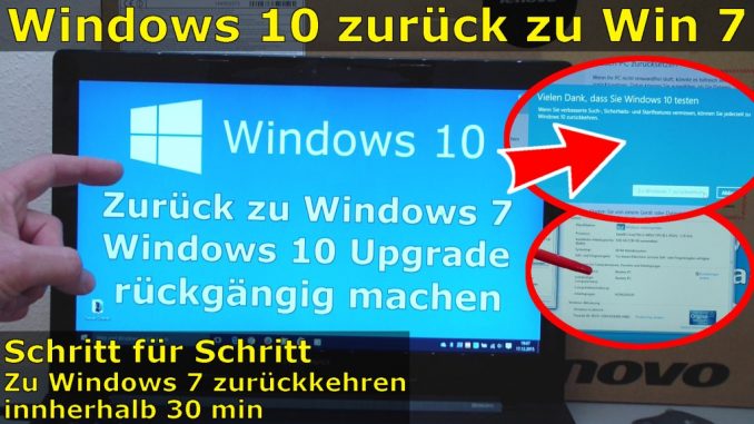 Windows 10 zurück zu Windows 7 Update rückgängig machen Downgrade windows.old