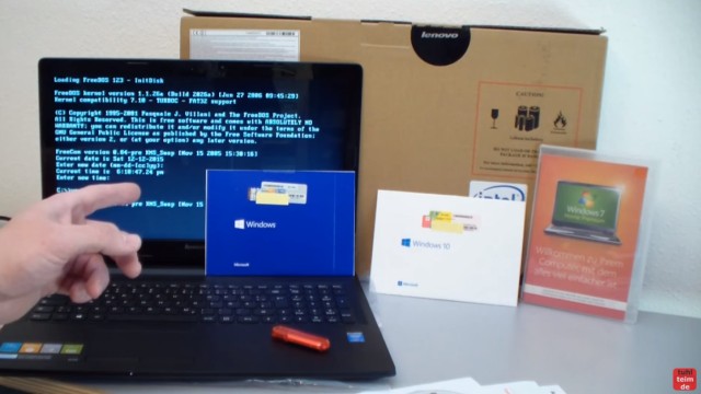 Notebook mit FreeDOS ohne Windows Betriebssystem gekauft - Laptop bootet nicht - benutzt ein "gebrauchtes" Windows 10 oder anderes Windows