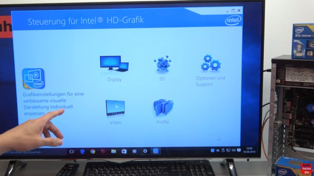 Smart TV 4K UHD an Windows 10 anschließen mit Intel HD Graphics - Auflösung einstellen in der Steuerung für Intel HD-Grafik