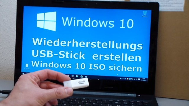 Windows 10 Recovery USB Stick erstellen zum Reinstallieren - "Wiederherstellungslaufwerk erstellen"