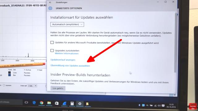 Windows 10 Update deaktivieren - automatische Updates und Übermittlung ausschalten - klickt dann auf Übermittlung von Updates auswählen