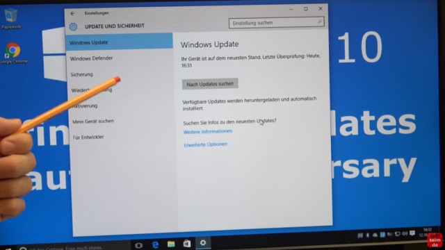 Windows 10 findet keine Updates - 1607 Anniversary Update selbst installieren - bei der Suche nach Updates werden keine weiteren Updates gefunden