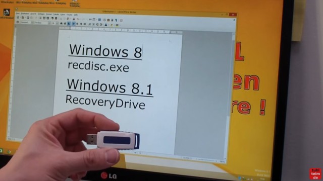 Windows 8.1 Festplatte auf SSD / HDD klonen ohne Extrasoftware - mit recdisc.exe oder RecoveryDrive könnt Ihr einen Boot-USB-Stick erstellen