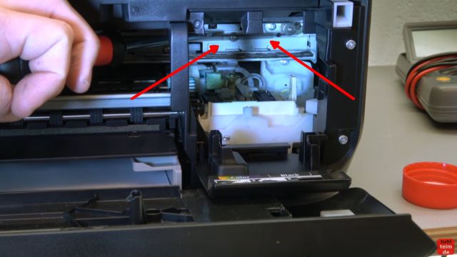 Canon Drucker druckt nicht richtig - gelöst - fehlerhafter Ausdruck - Reinigungseinheit und Positionsband / Indexband (Pfeile) prüfen