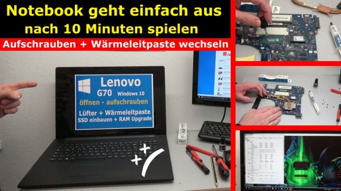 Notebook geht einfach aus nach 10 Minuten spielen - überhitzt schaltet sich aus
