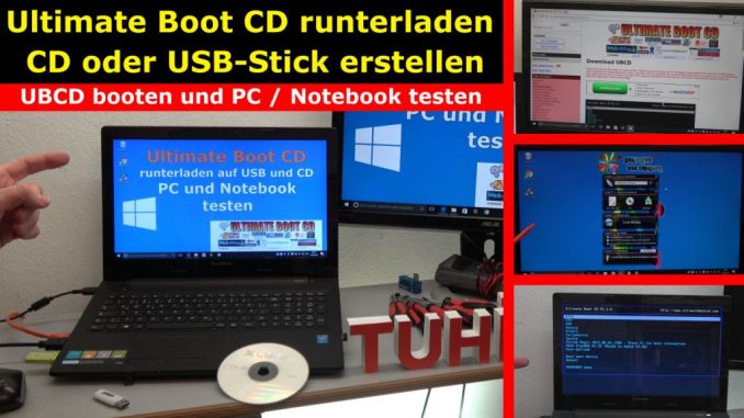 Ultimate Boot CD runterladen auf USB-Stick oder CD - PC oder Laptop testen