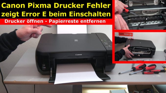 Canon Pixma Drucker Fehler / Error E / E03 wird im Display beim Einschalten angezeigt - Drucker blockiert