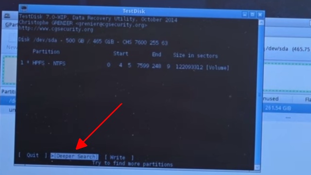 Notebook Bildschirm bleibt schwarz oder geht aus - Ursache: HDD defekt - TestDisk testet mit Deeper Search