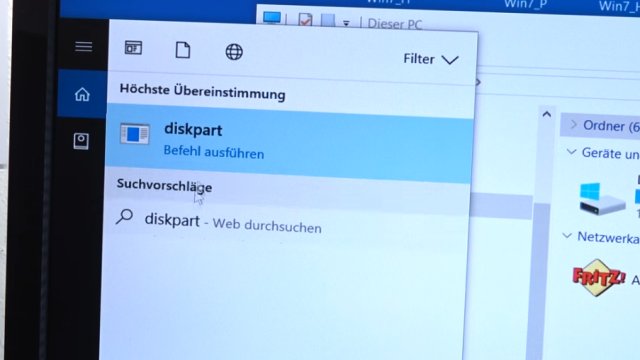 Windows USB-Stick erstellen und bootfähig machen zum Installieren Windows 10 7 8 - diskpart.exe als Administrator aufrufen