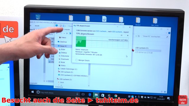 Windows USB-Stick erstellen und bootfähig machen zum Installieren Windows 10 7 8 - die Dateien aus der ISO-Datei auf den USB-Stick kopieren