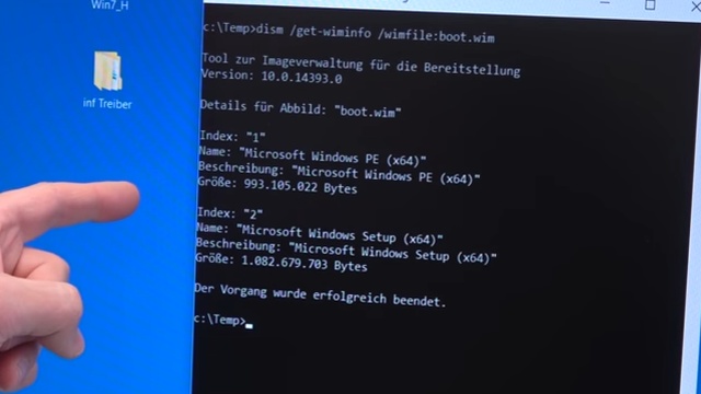 Windows bootfähiger Stick - USB3.0 Treiber einfügen integrieren - Treiber fehlt - dism.exe - dism /get-wiminfo analysiert die boot.wim
