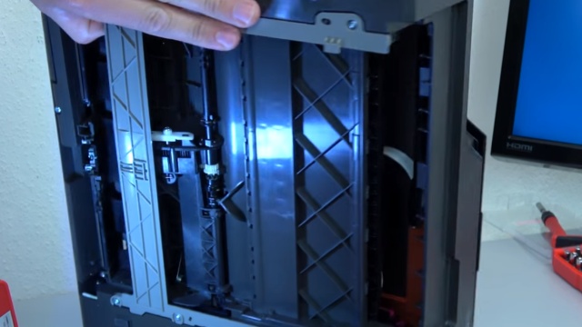 Hewlett-Packard Drucker - Patronenwagen frei geben lösen - HP Papierstau entfernen - Papiereinzug auf Defekte prüfen