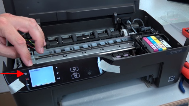 Hewlett-Packard Drucker - Patronenwagen frei geben lösen - HP Papierstau entfernen - Reset durchführen