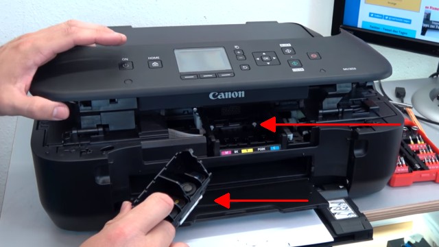 Canon Pixma Drucker lässt sich nicht mehr einschalten - Netzteil testen - Test ohne Druckkopf und ohne Tintenpatronen