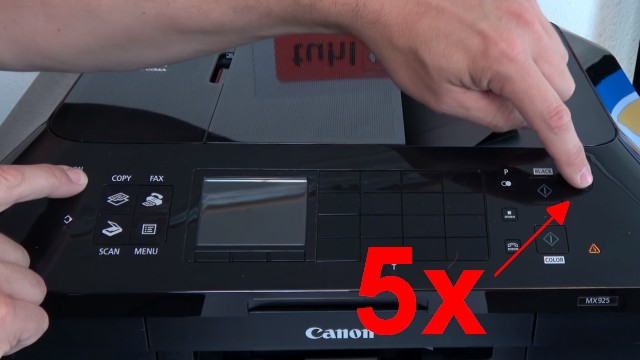 Canon Pixma RESET - Drucker zurücksetzen - Stopp-Taste fünfmal drücken