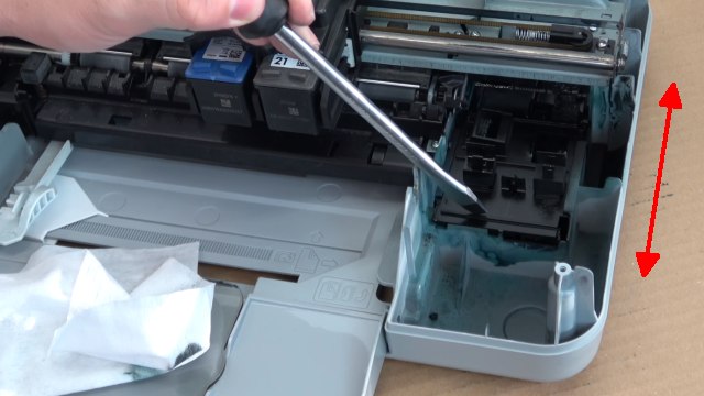 HP Drucker Tintenauffangbehälter voll - Tinte läuft unten aus dem Drucker - Reinigungseinheit (Purge Unit)