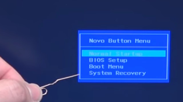 Lenovo Notebook BIOS starten - aufrufen mit Büroklammer - Novo-Button Menu - Bios oder Boot Menü