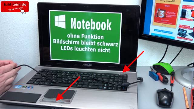 Laptop Reparatur kostenlos - nur Netzteilbuchse nachlöten - Notebook defekt ohne Funktion - keine LED leuchtet