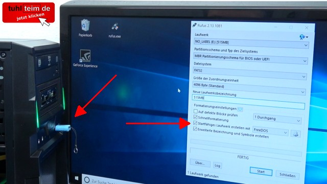 PC Bios Update Flash - UEFI Mainboard aktualisieren | brennen Windows 10 USB-Stick - von USB-Stick booten mit Rufus