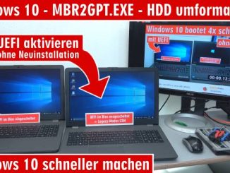 Windows 10 - mbr2gpt.exe - Windows 10 schneller machen - HDD SSD umformatieren