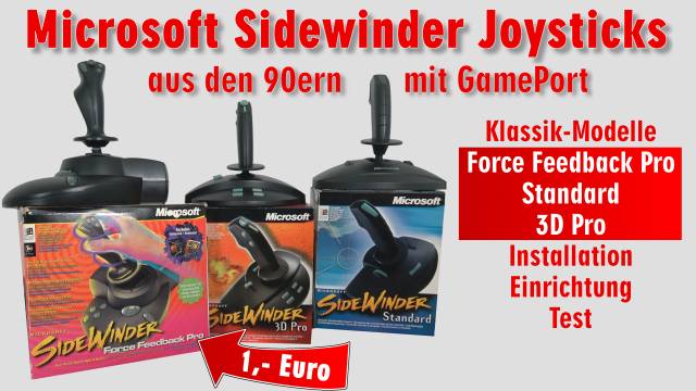 Microsoft Sidewinder Joysticks Force Feedback aus den 90ern mit Gameport - Test - Installation