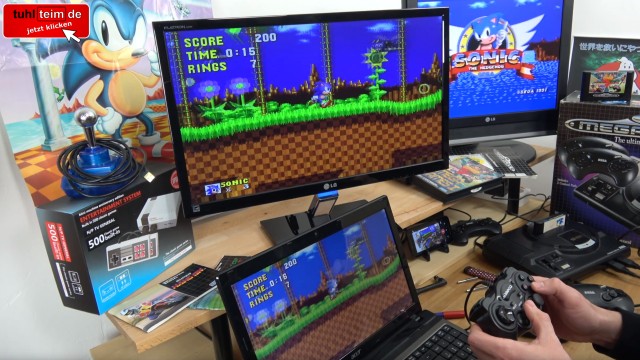 Videospielkonsole - Original vs. Windows 10 Emulation - Sega Mega Drive - Genesis - Sonic The Hedgehog Emulation