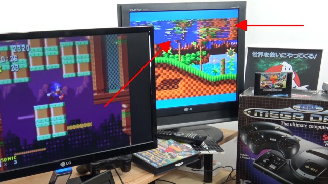 Videospielkonsole - Original vs. Windows 10 Emulation - Sega Mega Drive - Genesis - Originalkonsole MegaDrive mit Pixelfehlern