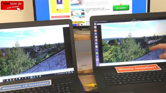 Windows 10 gegen Ubuntu 17 Linux Test auf identischen neuen UEFI Notebooks - VLC Mediaplayer