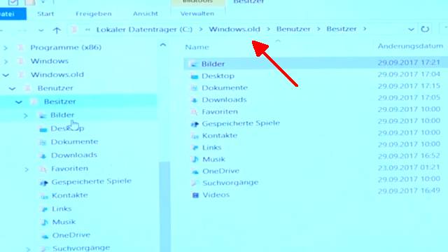 Windows 10 neu installieren ohne Datenverlust - alte Daten behalten - Emails Dokumente - "windows.old" nach der Installation