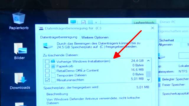Windows 10 neu installieren ohne Datenverlust - alte Daten behalten - Emails Dokumente - "windows.old" Ordner nach der Installation