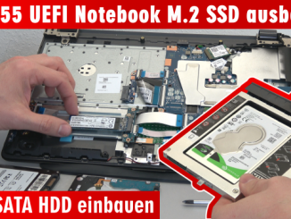 HP Notebook 255 öffnen M.2 SSD ausbauen - 2TB SATA HDD einbauen - Bios einstellen - Windows 10 installieren