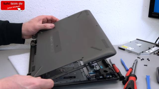 HP Notebook 255 öffnen M.2 SSD ausbauen - 2TB SATA HDD einbauen - Bios einstellen - Windows 10 installieren - Bodenplatte entfernen