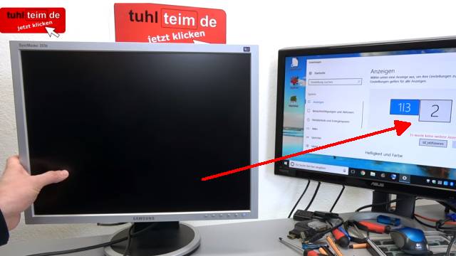 Computer PC-Monitor bleibt schwarz - kein Bild - OSD dunkel - Kondensatoren tauschen - Monitor wird erkannt