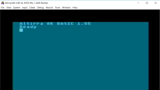 ATARI XL Emulator Altirra - kostenloser Download für Windows 10 - zurück in die 1980er - Altirra bootet DOS mit Basic-Interpreter