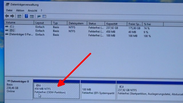Windows 10 Laufwerk D ist voll - neuer Laufwerksbuchstabe nach Update - Datenträgerverwaltung