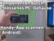 PC-Komponenten durch geschlossenes PC-Gehäuse scannen mit spezieller Handy-App