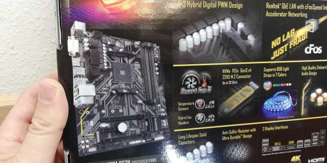 PC Upgrade auf Ryzen 5 - Gigabyte Mainboard B450M DS3H AM4-Sockel mit m.2-SSD-Sockel