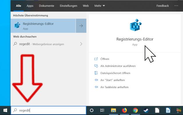 Windows 10 Apps automatische Installation deaktivieren - Regedit - Registrierungs-Editor starten