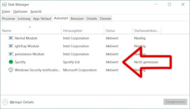 Windows 10 Autostart - Taskmanager